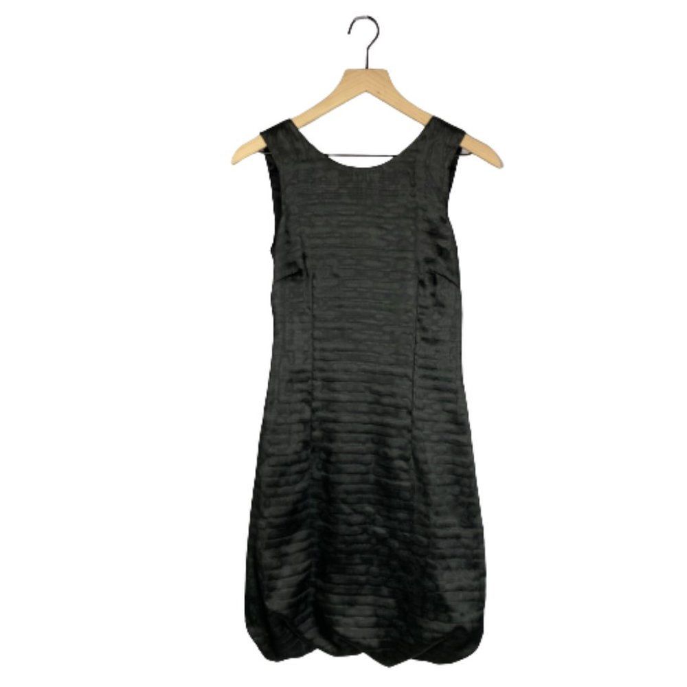 DOLCE & GABBANA Bubble Hem Low Back Sleeveless Black Dress